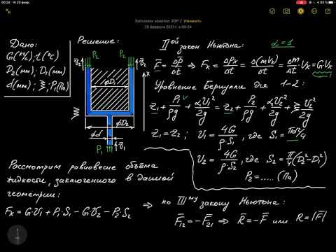 Видео: Определение гидродинамического усилия на элементы гидросистем
