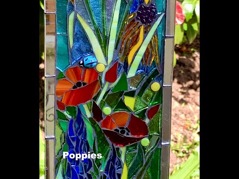 Видео: № 14 из 19 Как приклеить шалфей и маки к витражной садовой мозаике.