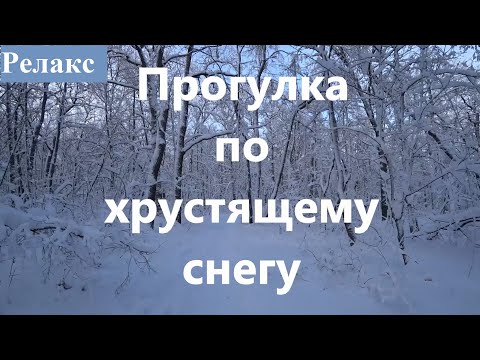 Видео: Прогулка по хрустящему снегу - 1 час релакса