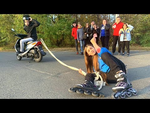 Видео: Диана ХВАСТУНЬЯ!! ОПАСНОЕ КАТАНИЕ НА РОЛИКАХ...