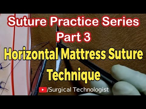 Видео: Техника горизонтального матрасного шва | Практические занятия по наложению швов, часть 3 #Horizon...
