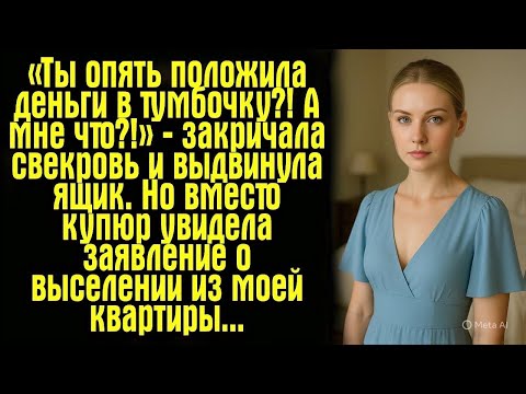 Видео: «Ты опять положила деньги в тумбочку_! А мне что_!» — закричала свекровь и выдвинула ящик. Но вместо