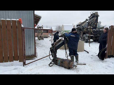 Видео: И снова в Масюгино Бурение колодца в Московской области Клинский район