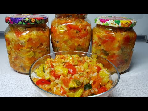 Видео: ЗИМНЯЯ ВКУСНЯШКА! САЛАТ С КАБАЧКАМИ И РИСОМ НА ЗИМУ!!!