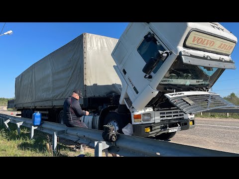 Видео: Volvo встала прямо на трассе с грузом.что с машиной ?