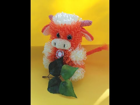 Видео: Мочалка-игрушка.   Бычок часть 1.Waschlappen Stier.