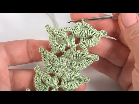 Видео: Красивая и оригинальная лента/Вязаная крючком ИНТЕРЕСНАЯ ветка/Авторский дизайн/3D-схема вязания ...