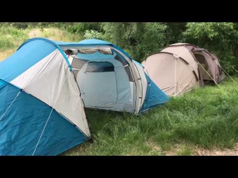Видео: Палатки Nordway Twin Sky 4 Basic и QUECHUA ARPENAZ FAMILY 4.2