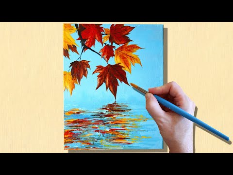 Видео: Как нарисовать осенние листья акрилом 🍂 Осенние листья: простая акриловая живопись для начинающих