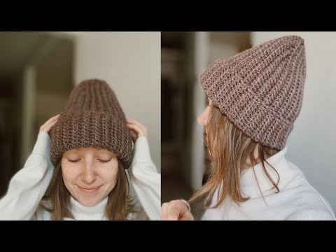 Видео: 🔥 ШАПКА КРЮЧКОМ вязаная с отворотом бини/тыковка Crochet hat @shoddikate