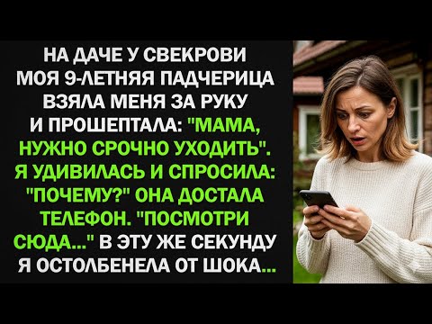 Видео: НА ДАЧЕ СВЕКРОВИ МОЯ 9-ЛЕТНЯЯ ПАДЧЕРИЦА ВЗЯЛА МЕНЯ ЗА РУКУ: «МАМА, НАДО СРОЧНО УХОДИТЬ!»