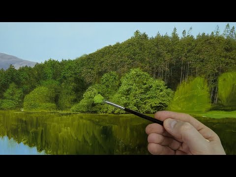 Видео: Рисование листвы | Техника веерной кисти