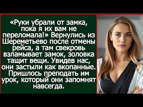 Видео: «Вернулись из Шереметьево после отмены рейса — а дома свекровь взламывает замок, золовка тащит вещи»