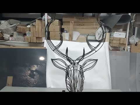 Видео: Голова  Оленя из проволоки 4мм-6мм!  4-й  день !!!  Ответ потпишикам про чертежи !!!