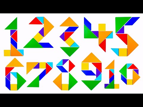 Видео: Цифры из Головоломки Танграм.
