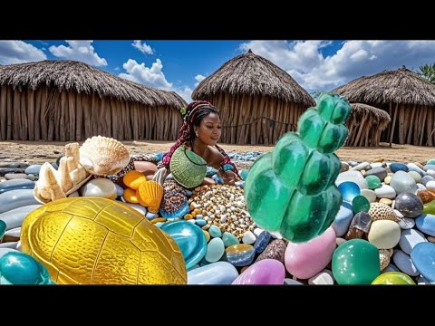 Видео: Золотистые раковины, гигантские гребешки и жемчужные улитки разбросаны по всему пляжу.