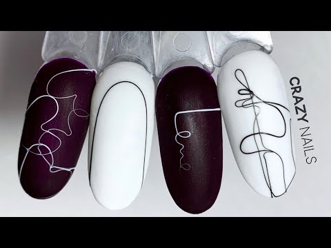 Видео: ПИШЕМ паутинкой слова, обратный френч паутинкой 5 дизайнов с ПАУТИНКОЙ