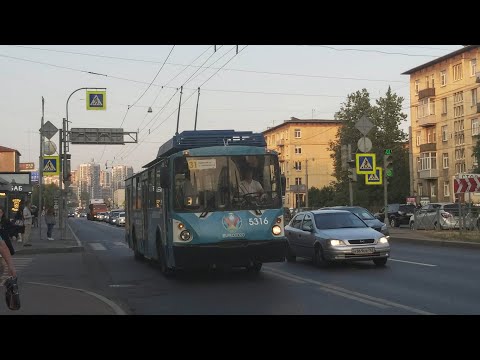 Видео: Троллейбус, маршрут №31(с оборотом по Съезжинской ул.) ВЗТМ-5284 б.5316 (25.06.2021) Санкт-Петербург