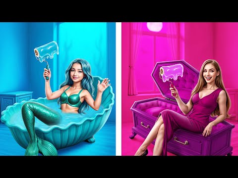 Видео: Русалка vs Вампир! Мы построили секретную комнату!