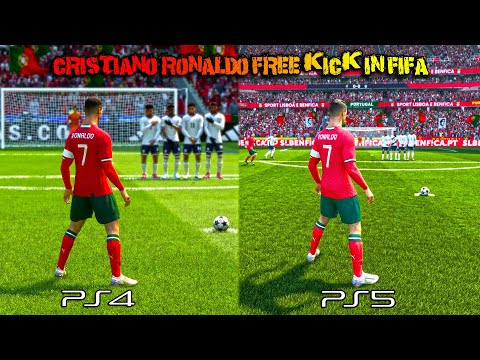 Видео: Штрафной удар Криштиану Роналду в FIFA с 2021 по 2026 год | PS4 против PS5