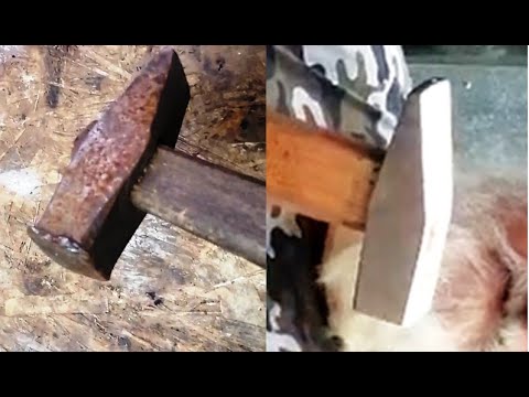 Видео: Дарёному молотку, в дырку не смотрят! Реставрация старого инструмента.