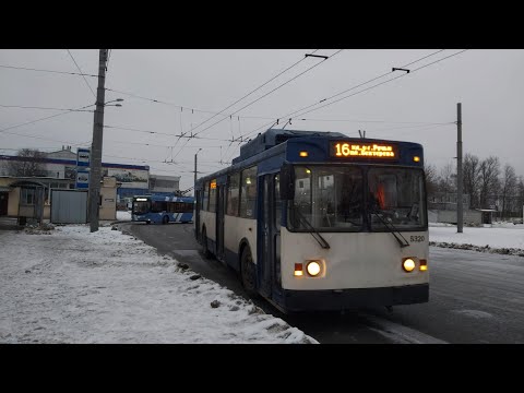 Видео: Троллейбус, маршрут №16 МТрЗ-6223 б.5320 (07.01.2021) Санкт-Петербург