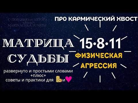 Видео: Кармический хвост 15-8-11  Матрица Судьбы - Советы как вывести энергии в ➕ плюс и притянуть 🪙 и ❤️