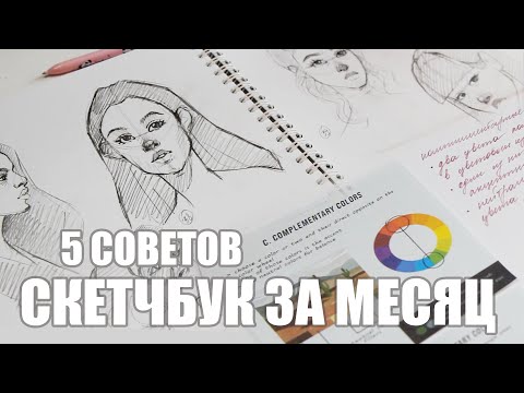 Видео: 5 Советов Как Рисовать Каждый День // Заполнила Скетчбук За Месяц