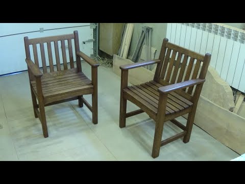 Видео: Мебель из дуба для беседки.Кресло.Chair for the terrace