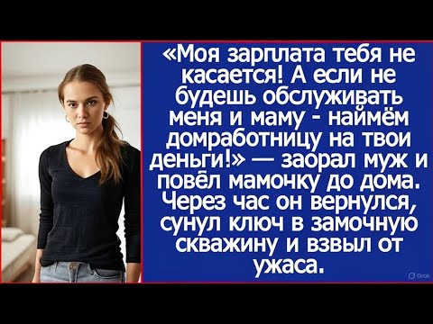 Видео: Если не будешь обслуживать меня и маму - наймём домработницу на твои деньги! Заявил муж.