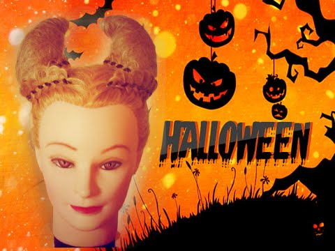 Видео: Рожки для Хеллоуина. Видео-урок. hair tutorial Peinado