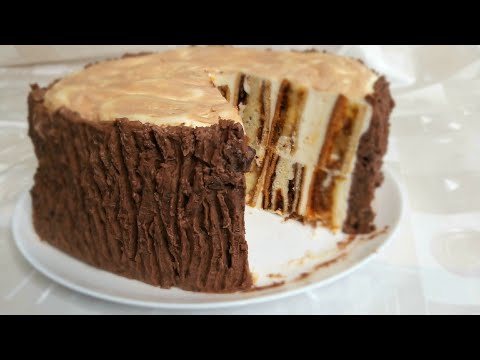 Видео: Домашний Торт Трухлявый пень. Сметанный торт с курагой черносливом и орехами.