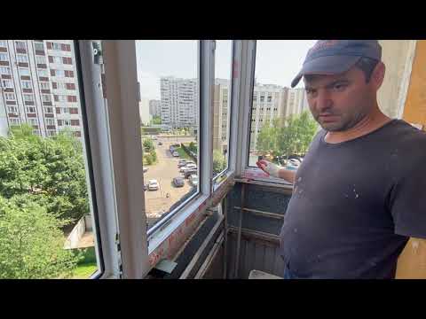 Видео: Остекление балкона в П-3 окнами ПВХ, отделка под ключ. Тумба на балконе.