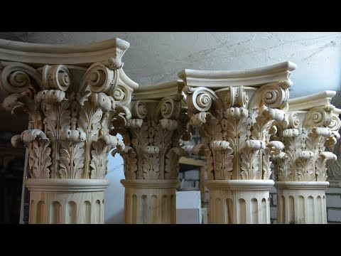 Видео: Резьба по дереву .Красивая капитель  . Wood carving. Beautiful capital.