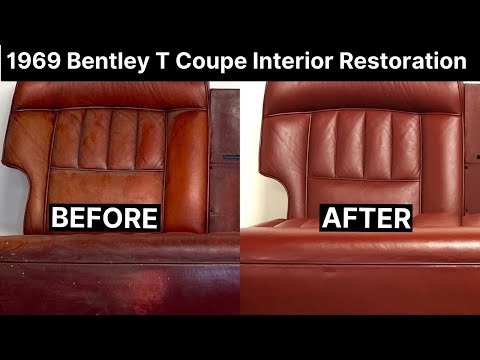 Видео: Ремонт повреждённых потрескавшихся кожаных сидений | Bentley T Coupe от Mulliner Park Ward | leat...