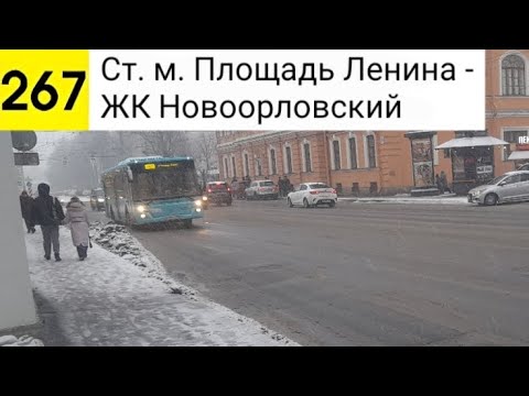 Видео: Автобус 267. Ст. м. Площадь Ленина - ЖК Новоорловский