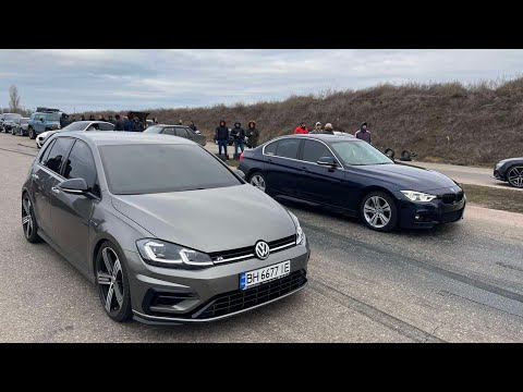 Видео: Golf R stage3 и Tesla решили обогнать Bmw 340 stage3