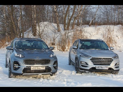 Видео: Киа Спортейдж - Хендай Туссан: тест - обзор гребли по целине