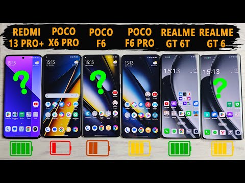 Видео: Кто дольше держит заряд | POCO X6 Pro, POCO F6, POCO F6 Pro, Realme GT 6T, Realme GT 6, Note 13 Pro+