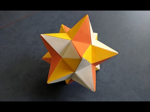 Видео: Звёздчатый додекаэдр из бумаги. Origami Lesser Stellated Dodecahedron (Meenakshi Mukerji)