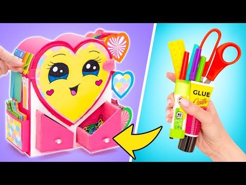 Видео: Мастерим органайзер в форме сердечка ❤️ для школьных принадлежностей и угощений!