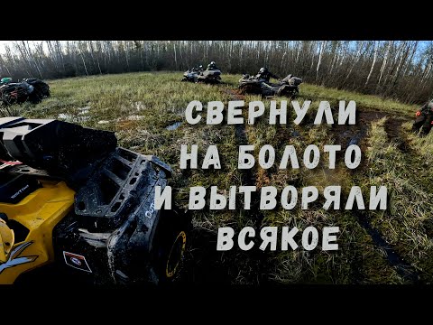 Видео: Свернули на болото и вытворяли всякое. #квадроцикл #болото #cfmoto #brp #guepard #mud #offroad #itp