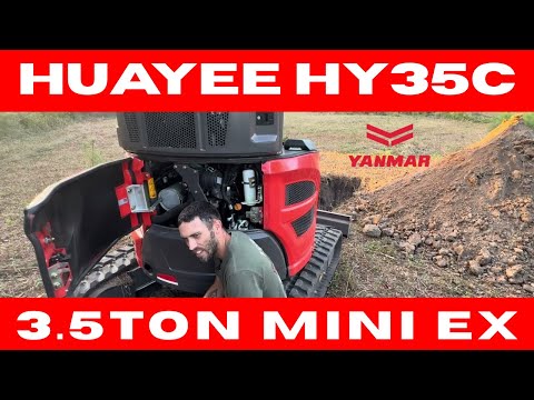 Видео: HUAYEE HY35C: 3,5-тонный мини-экскаватор — дизельный двигатель YANMAR, кондиционер и плавная гидр...