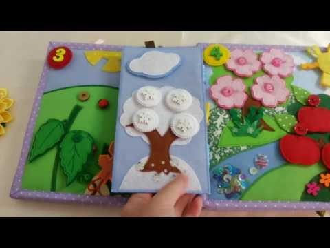 Видео: Развивающая книжка из фетра и ткани "Счет" для девочки Агнии.