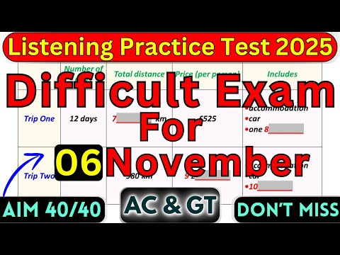 Видео: СЛОЖНЫЙ ЭКЗАМЕН НА 6 НОЯБРЯ 2025 ГОДА: ТЕСТ IELTS ПО АУДИРОВАНИЮ С КЛЮЧОМ К ОТВЕТАМ | ТРЕНИРОВКА ...