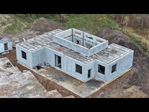 Видео: Монтажники - Есть только миг. Индивидуальный особняк из ЖБИ панелей, 250м2, собран за 4 дня.