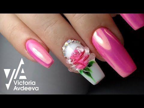 Видео: Урок Экспресс Дизай Ногтей Хрустальная Роза | ТОП удивителные дизайны ногтей