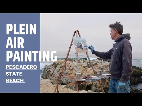 Видео: ПЛЕНЭР, масляная живопись, ПОЛНЫЙ ПРОЦЕСС с ОПИСАНИЕМ в Пескадеро