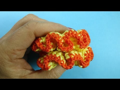 Видео: Как вязать резинку для волос Crochet ribbon