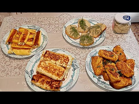 Видео: ТОП-4 ЗАКУСКА за 5 минут!!📌💯 Ну очень ВКУСНО и ПРОСТО!! 👌Сочные Начинки и Хрустящий Хлебушек!!❗❗❗